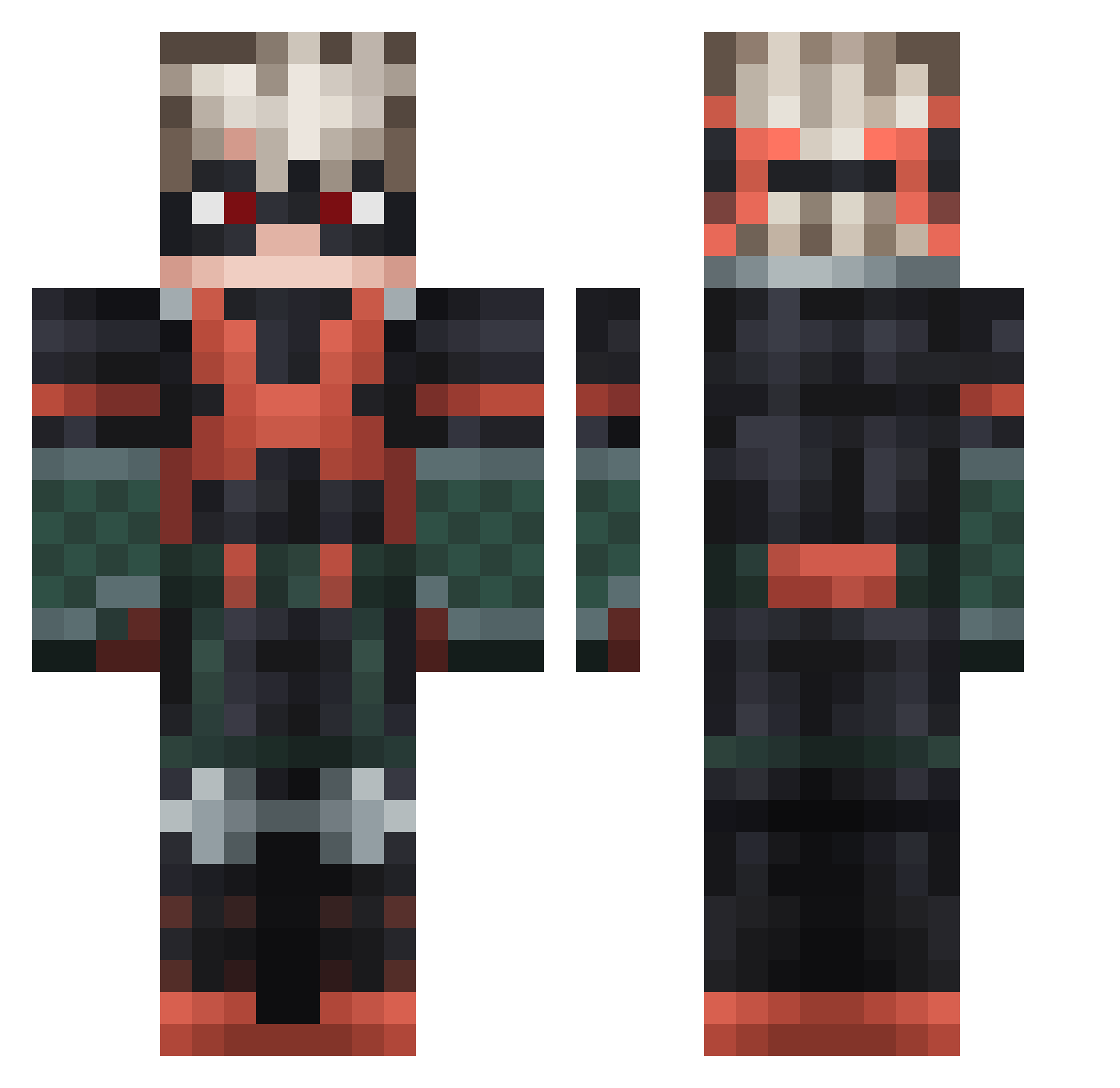 clairolvr Minecraft skin, front and back view