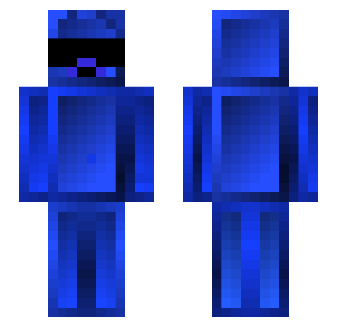 Rwshh Minecraft skin, front and back view