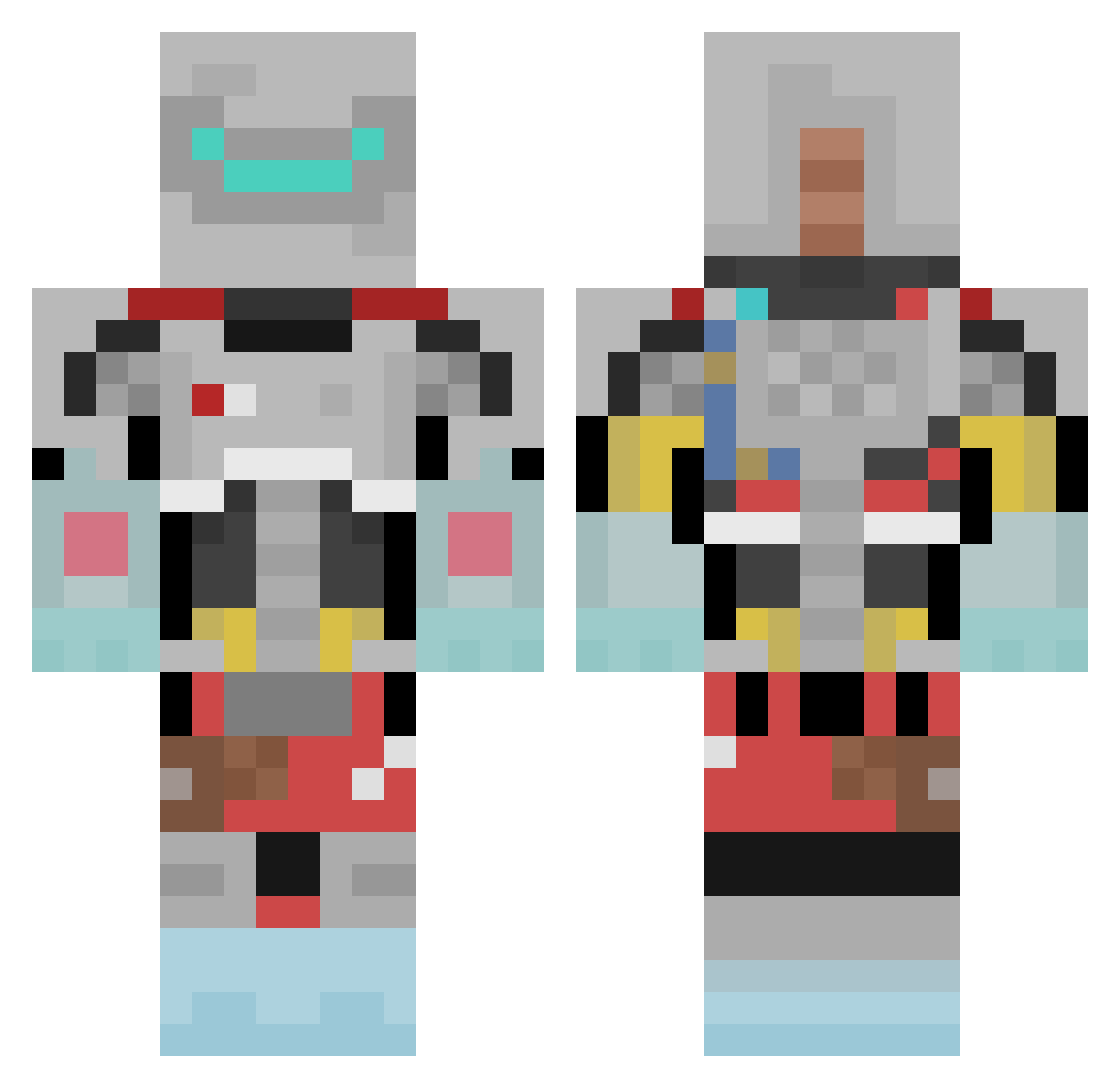 Technu Minecraft skin, front and back view