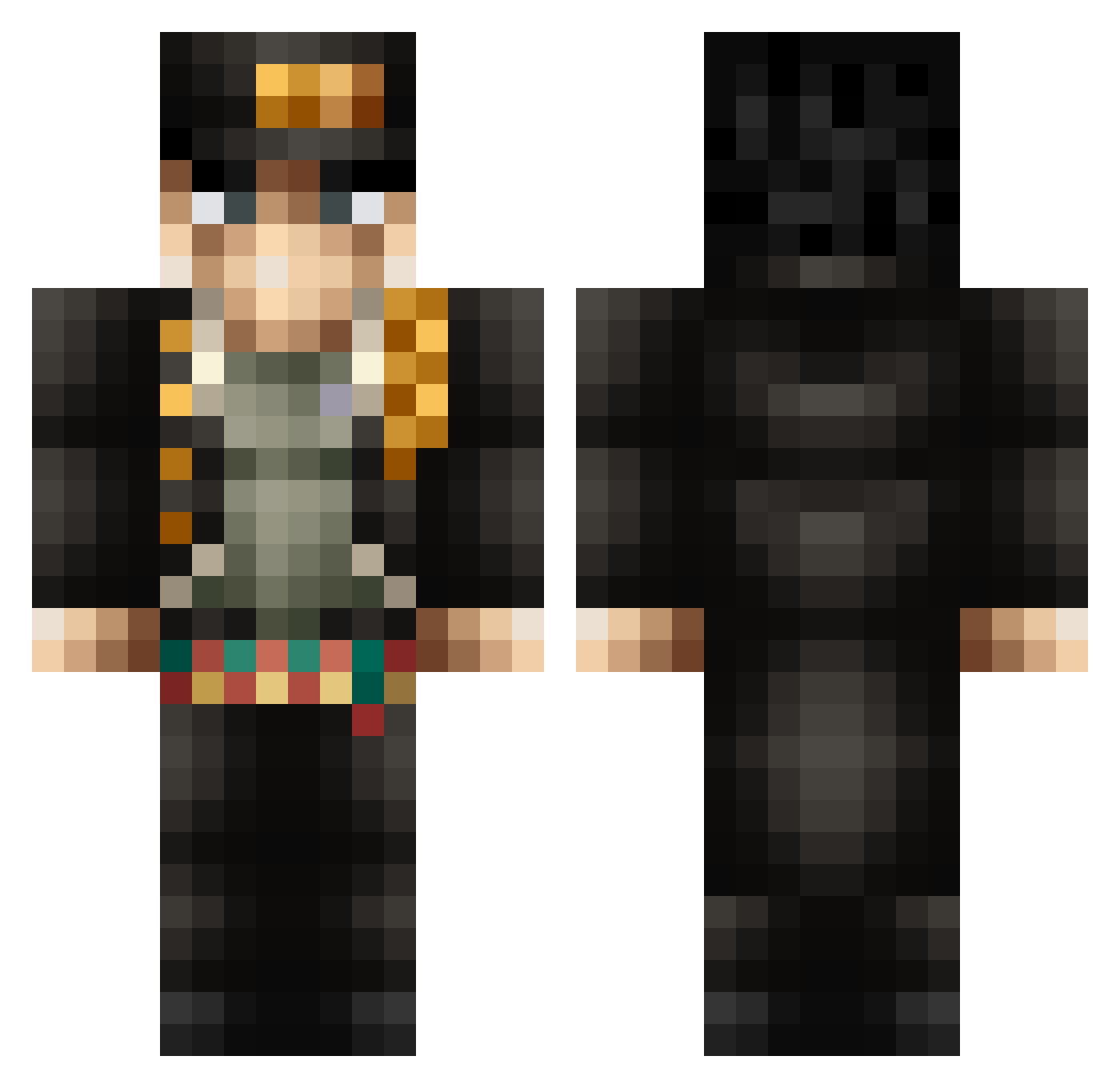 Kichus Minecraft skin, front and back view