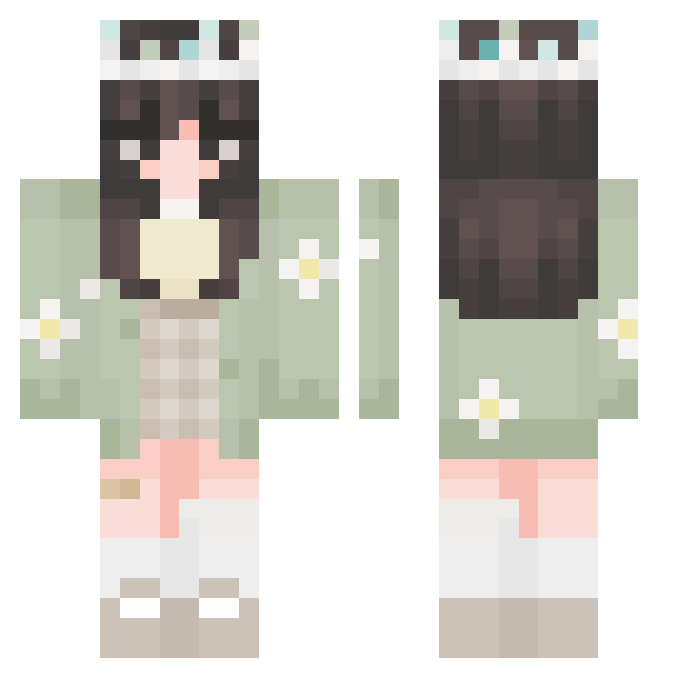XLunaBunnyX Minecraft skin, front and back view
