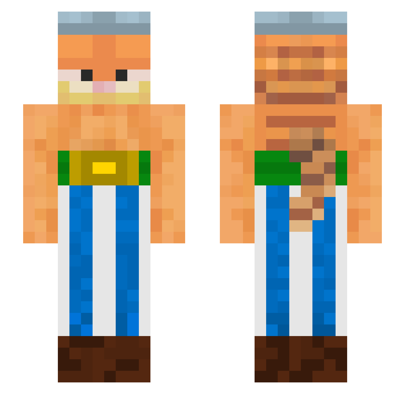 KumalalaBucheron Minecraft skin, front and back view
