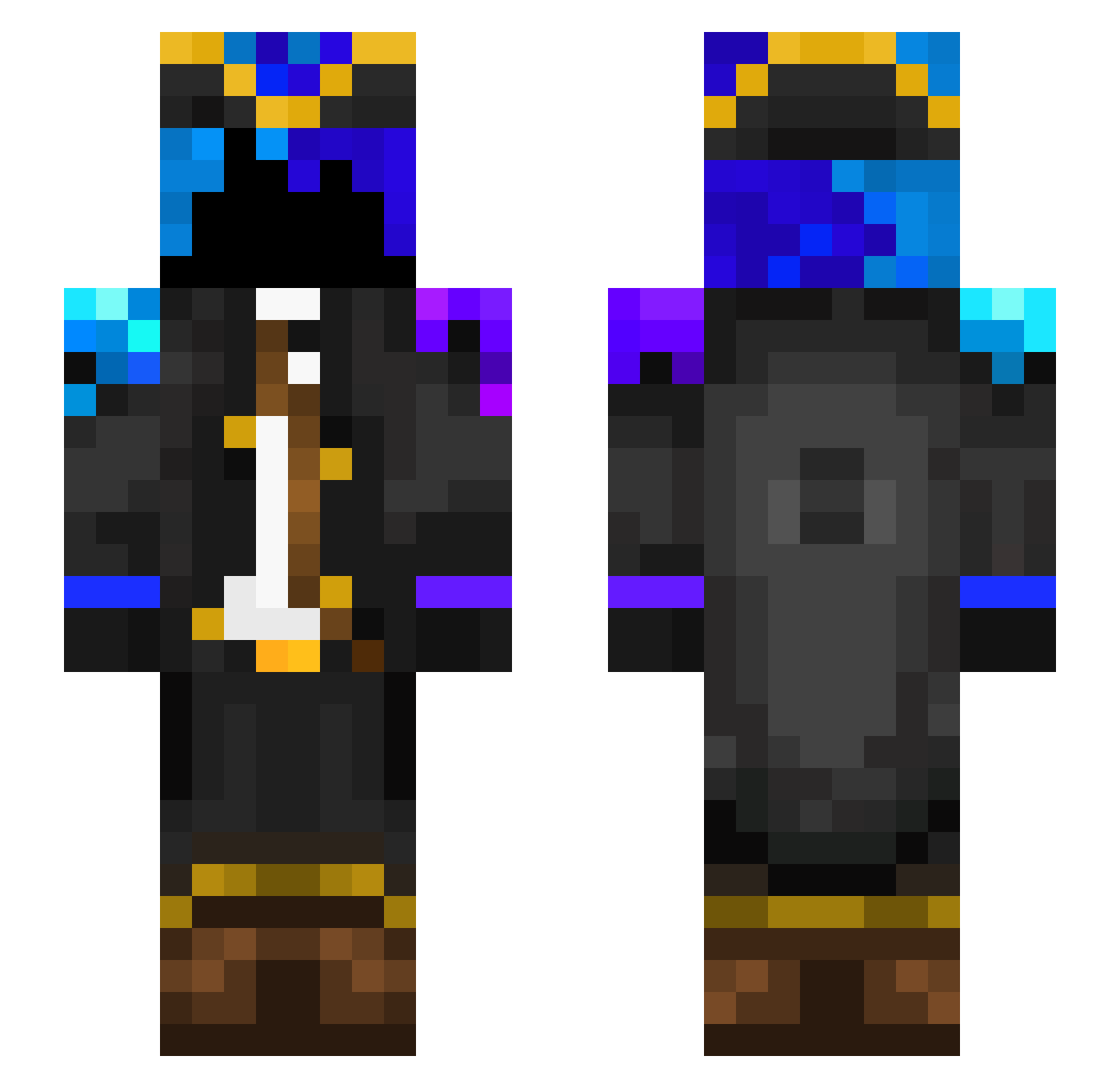 Shuttle Minecraft skin, front and back view