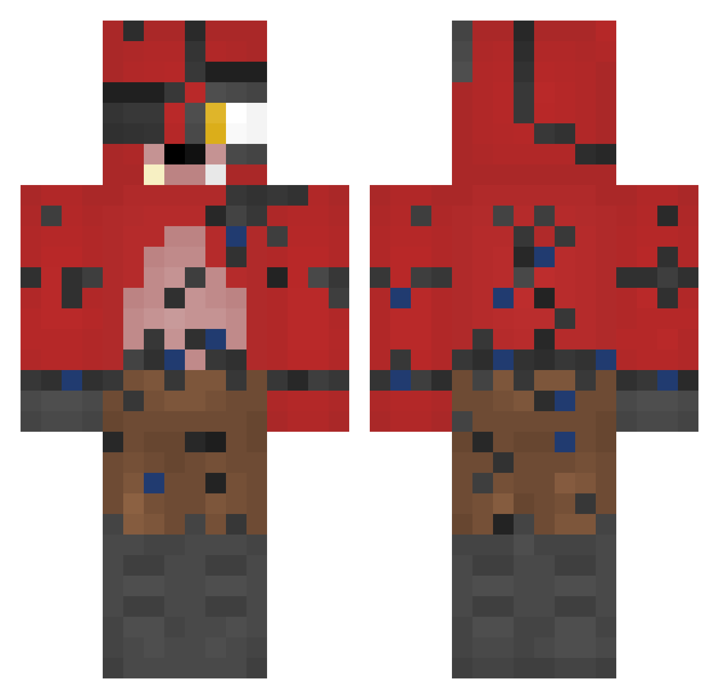 NixX453 Minecraft skin, front and back view
