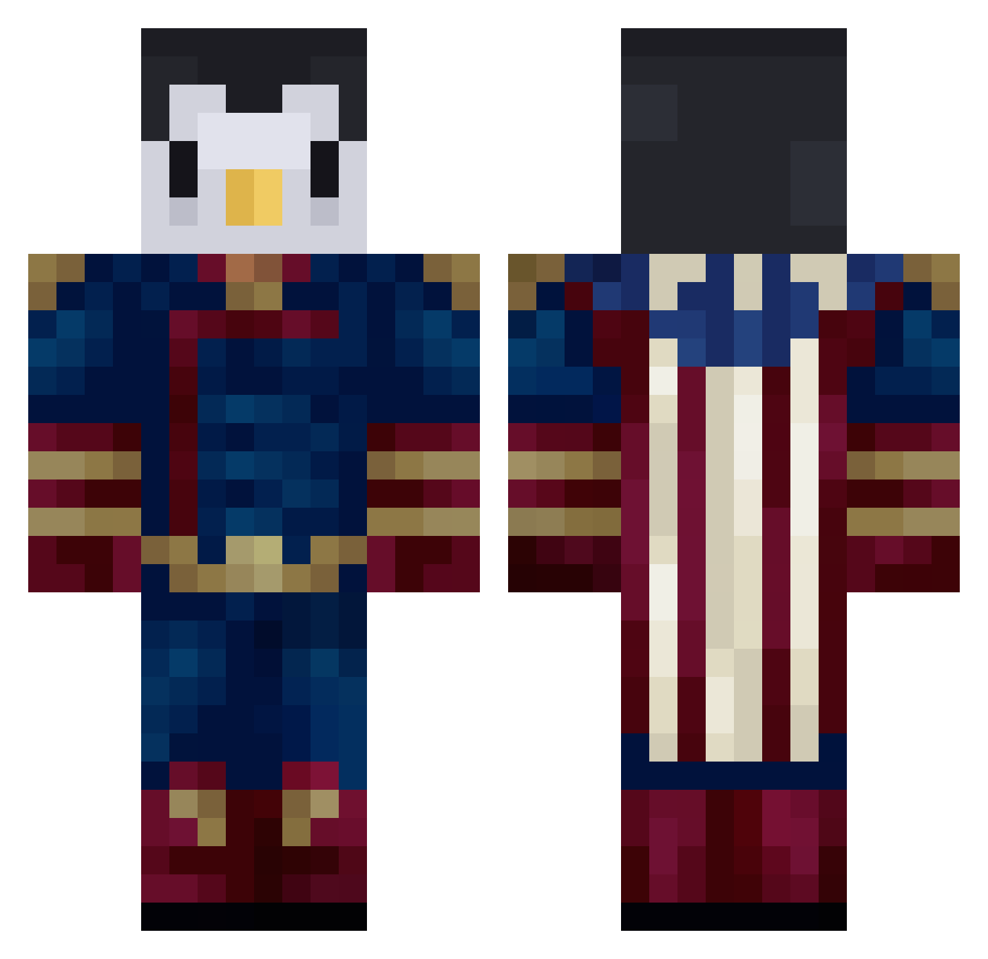 Sobok Minecraft skin, front and back view