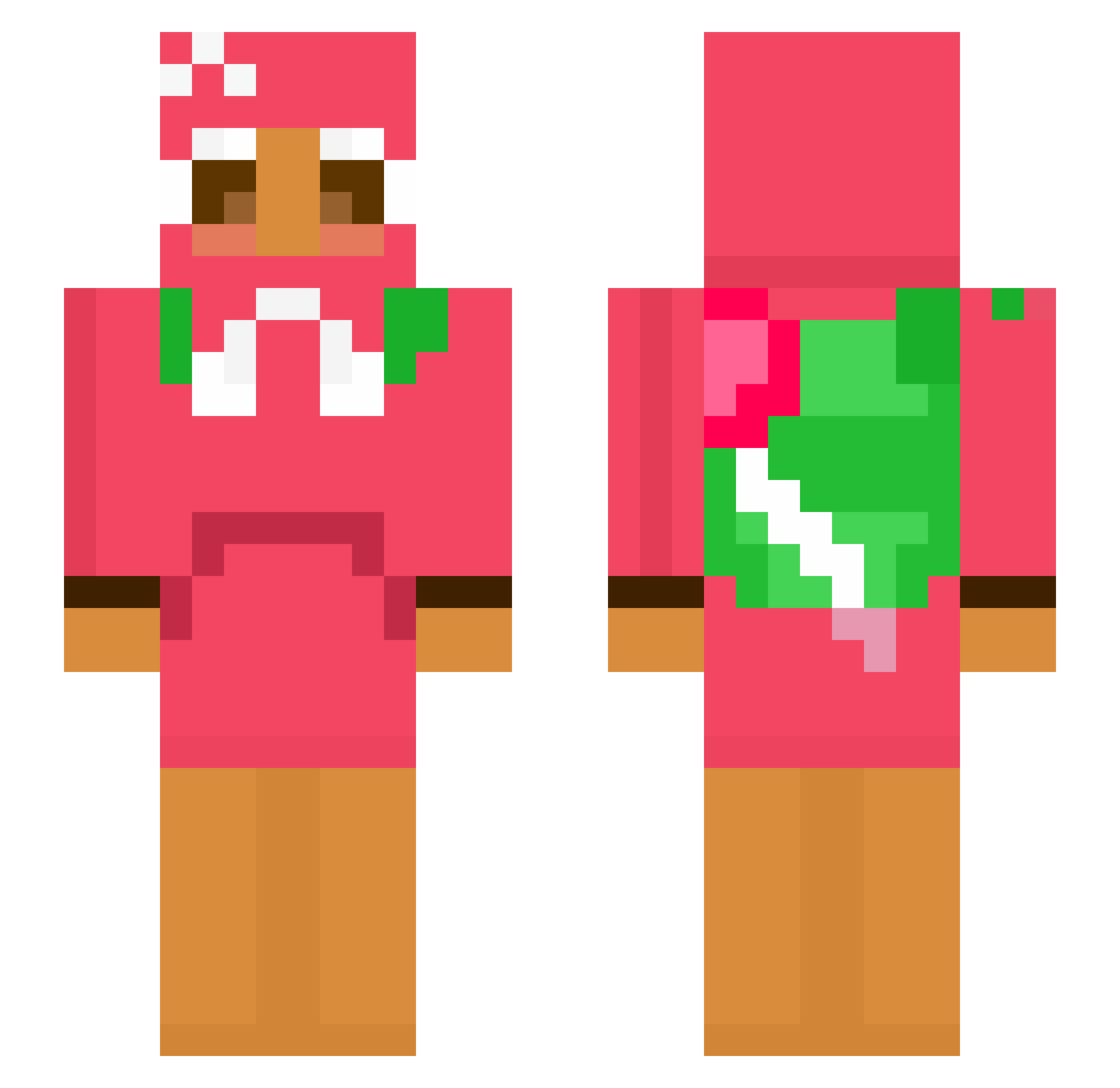 Pariwoo Minecraft skin, front and back view