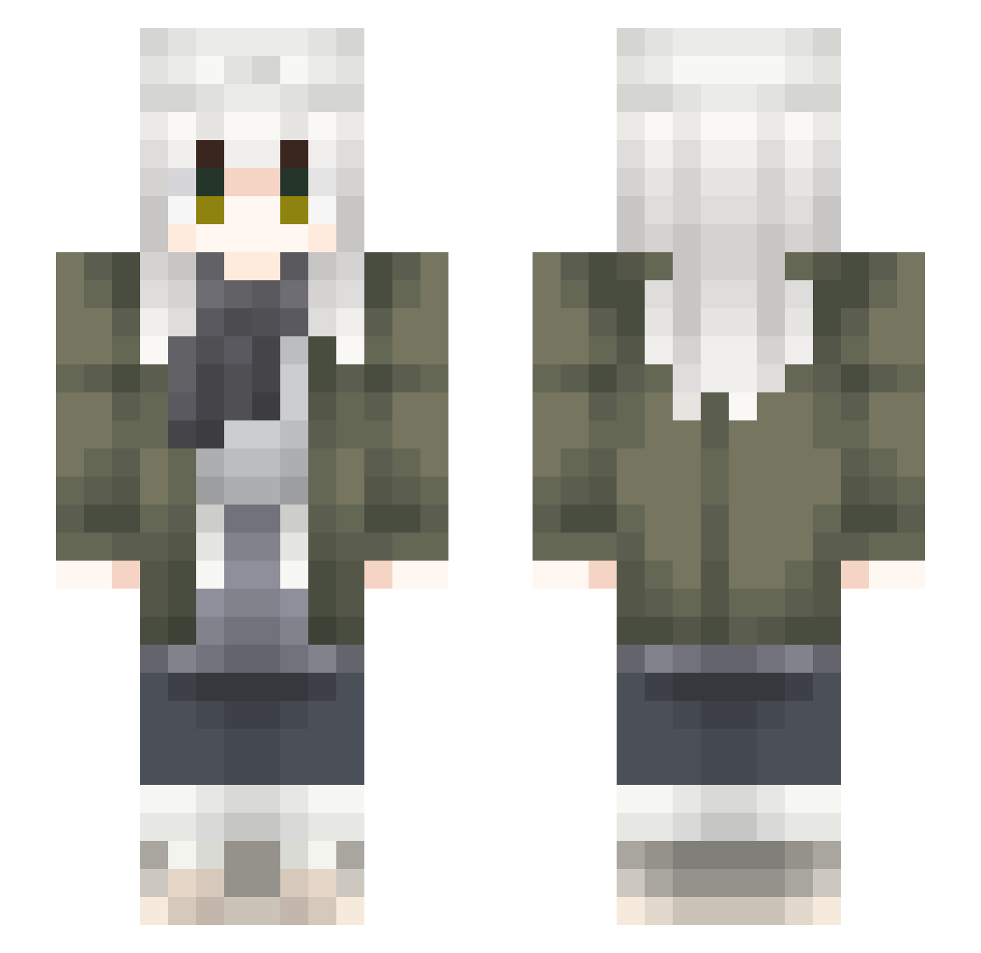 Tksre Minecraft skin, front and back view