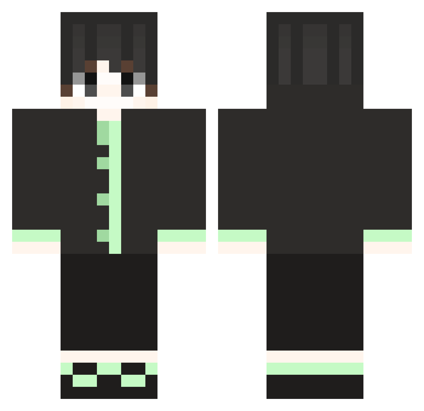 whyvernn Minecraft skin, front and back view