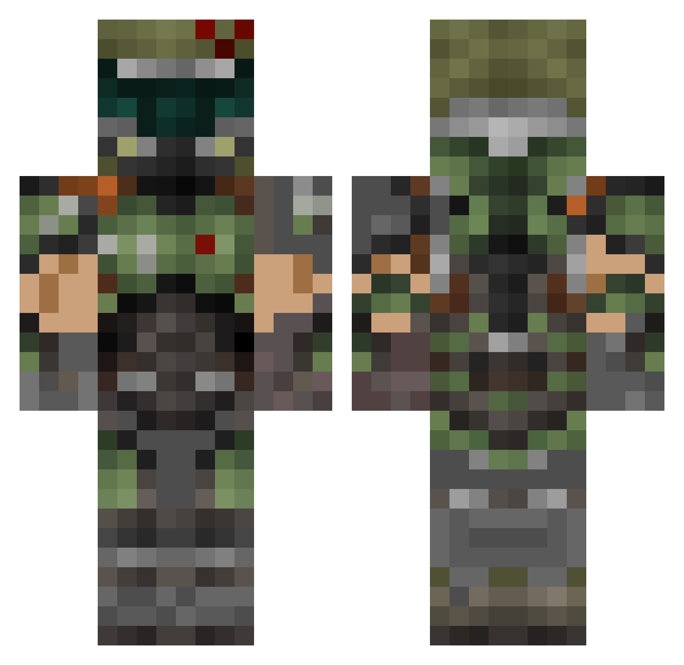 tarpatate Minecraft skin, front and back view