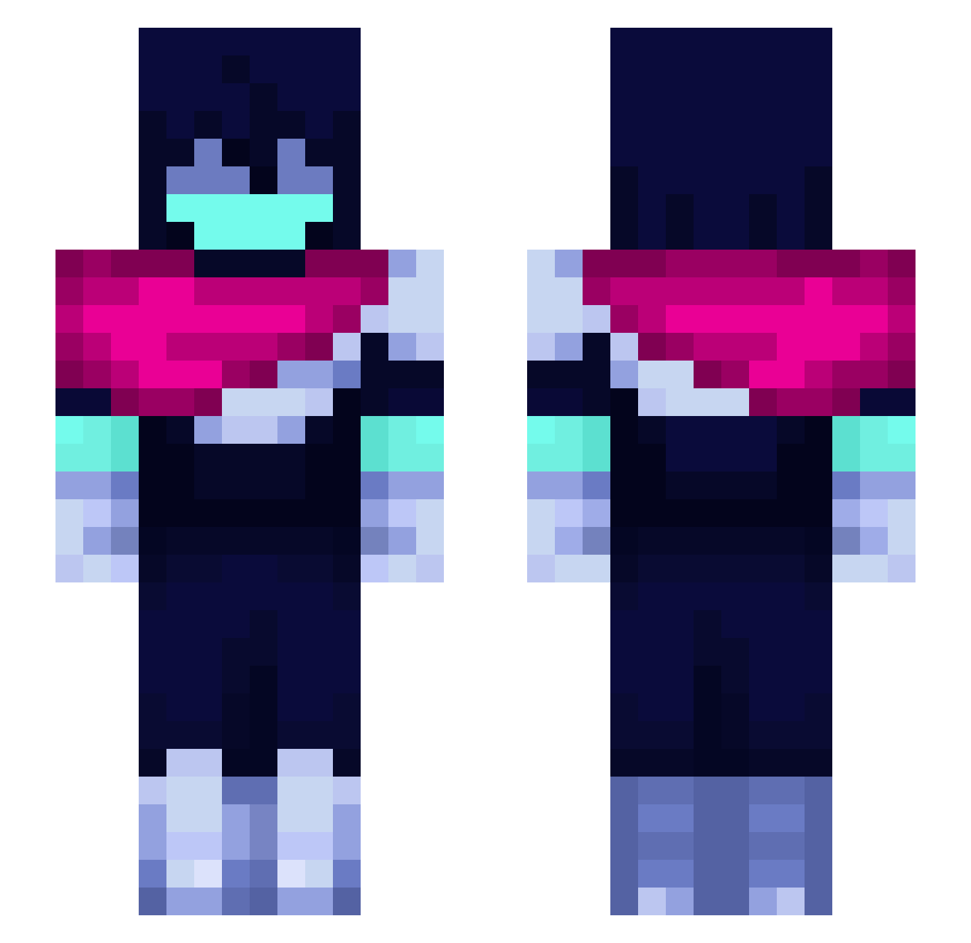 DEIvI0N Minecraft skin, front and back view
