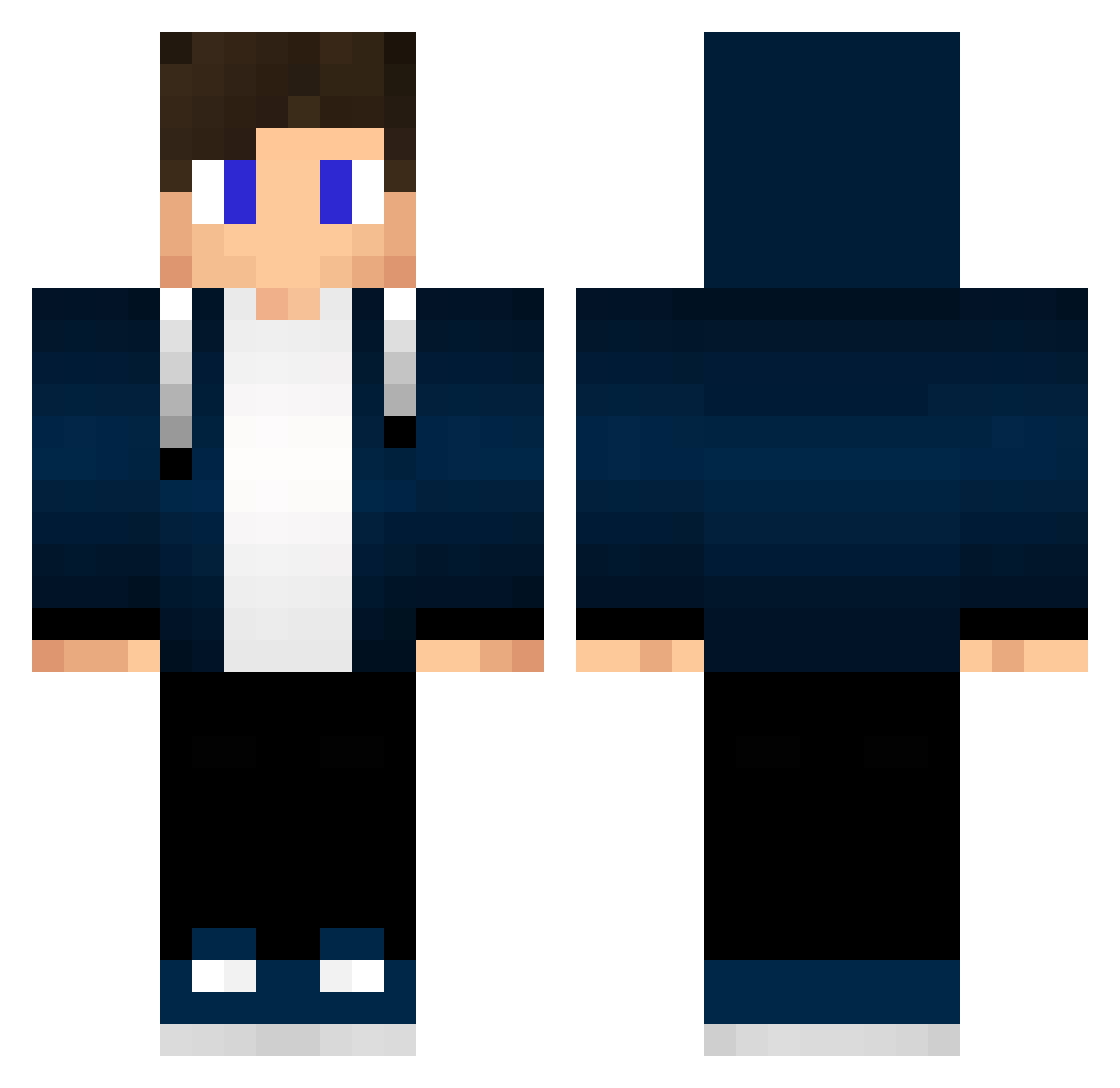 Verticous Minecraft skin, front and back view