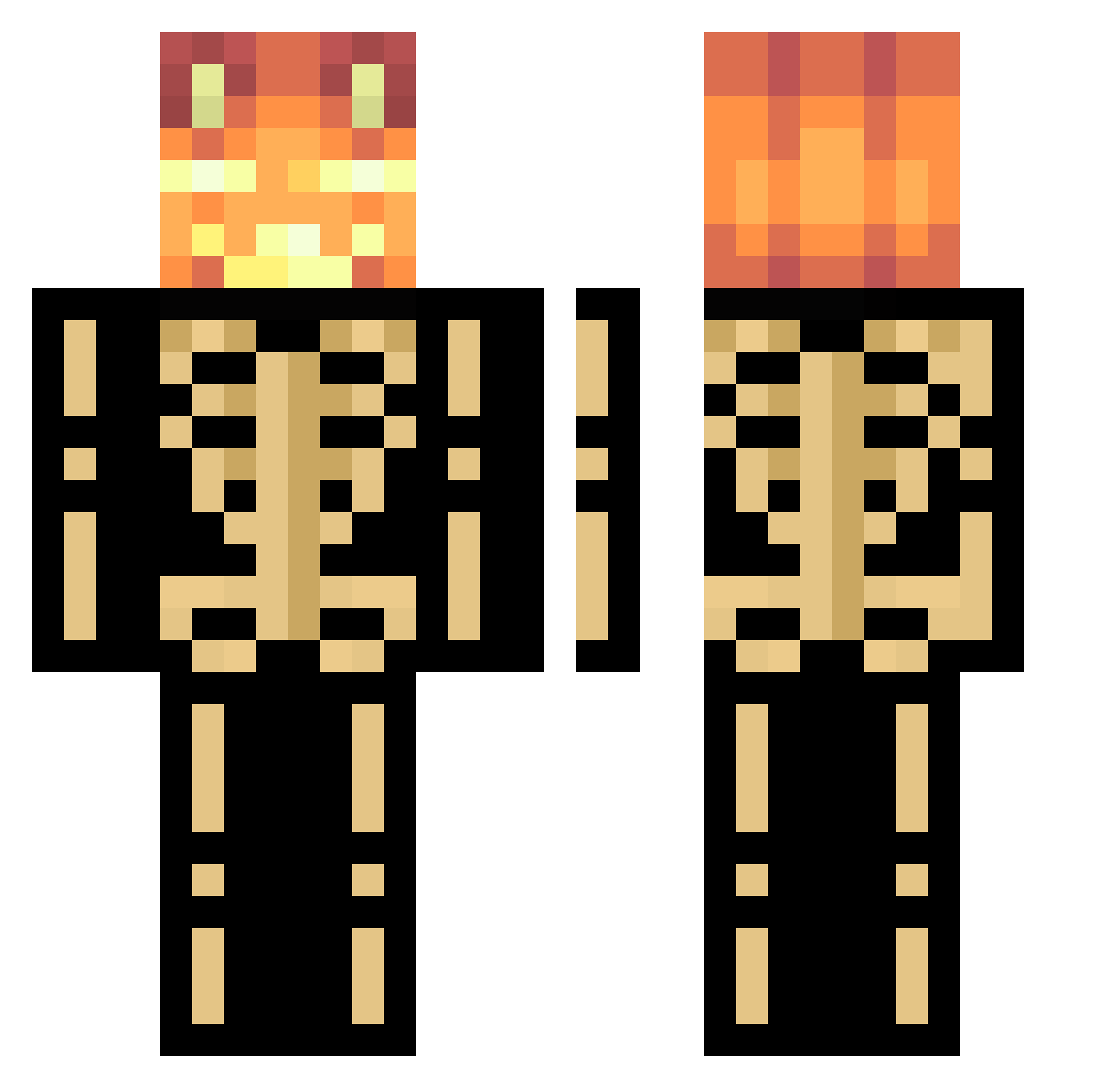 RainbowPeak3310 Minecraft skin, front and back view
