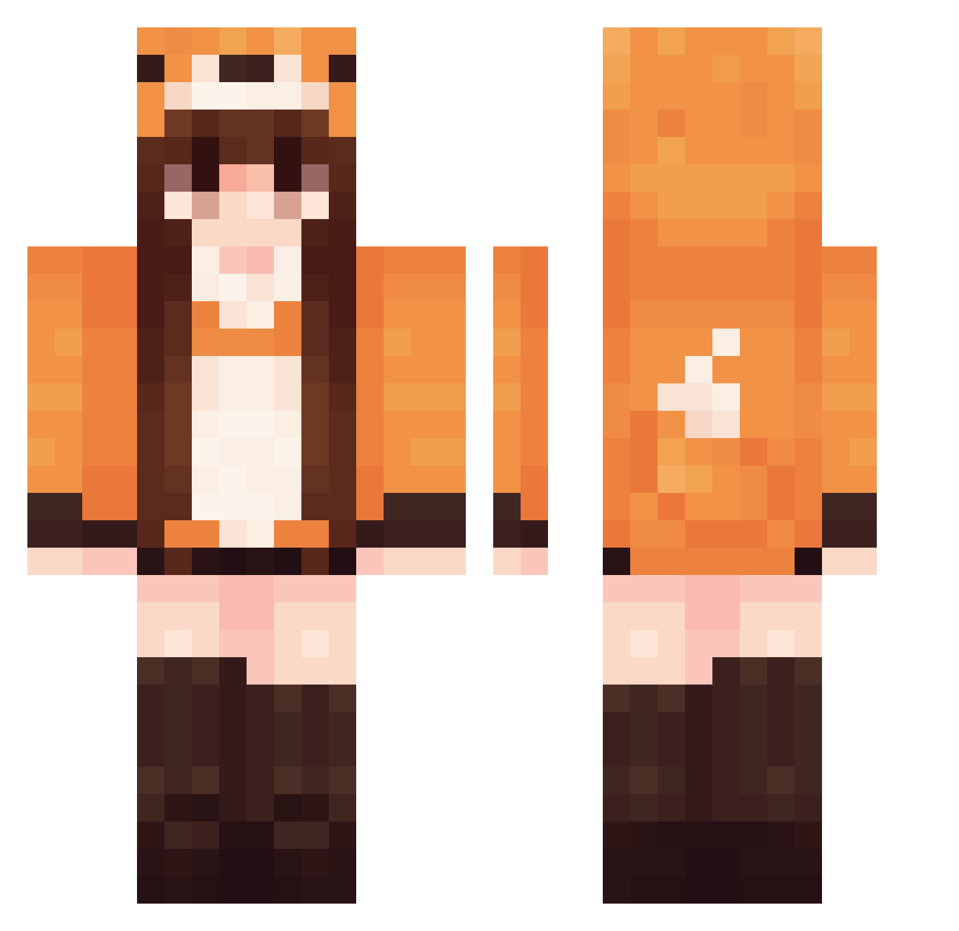ZZZZYU Minecraft skin, front and back view