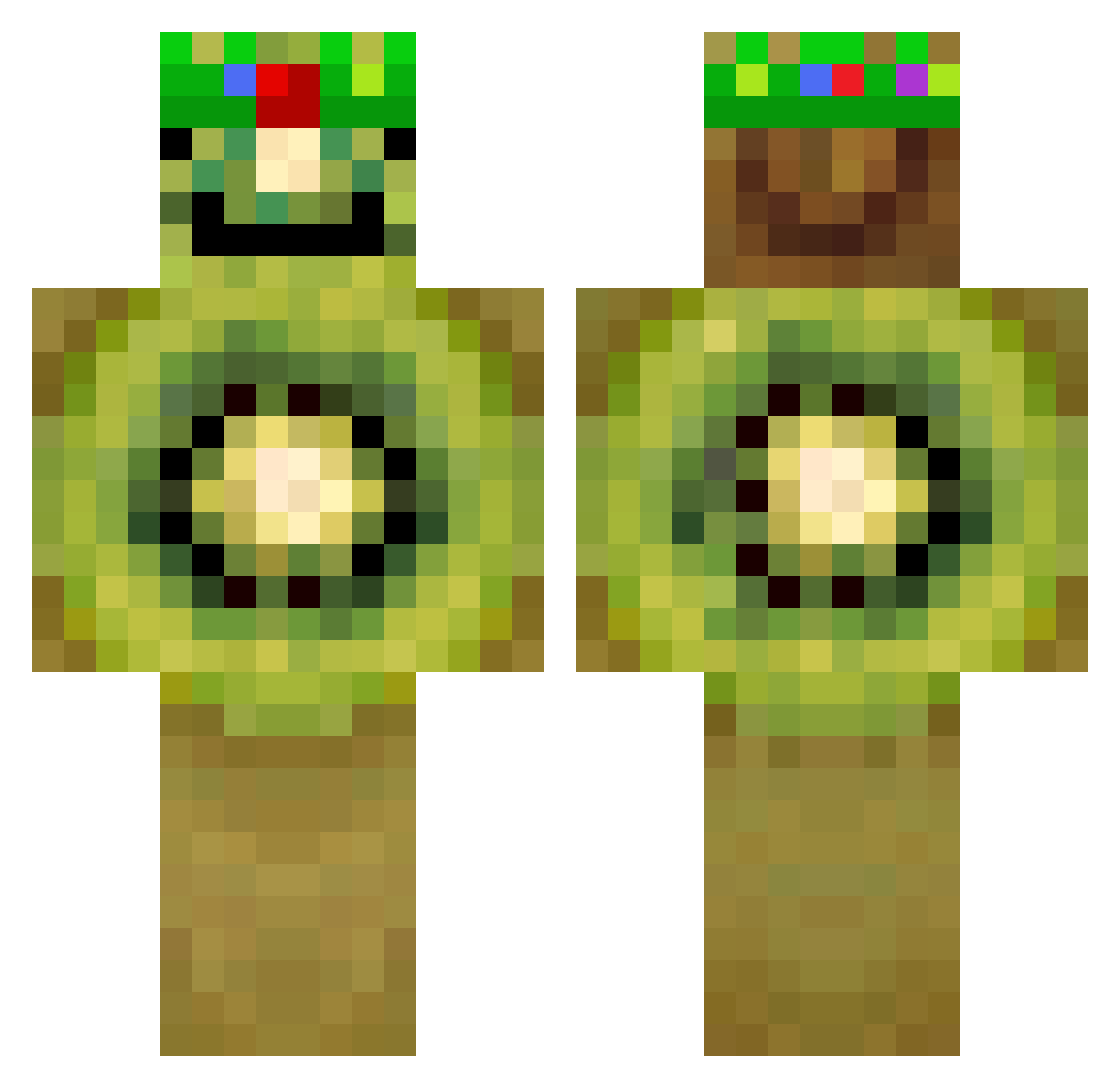 KiwiSemQueijo_ Minecraft skin, front and back view