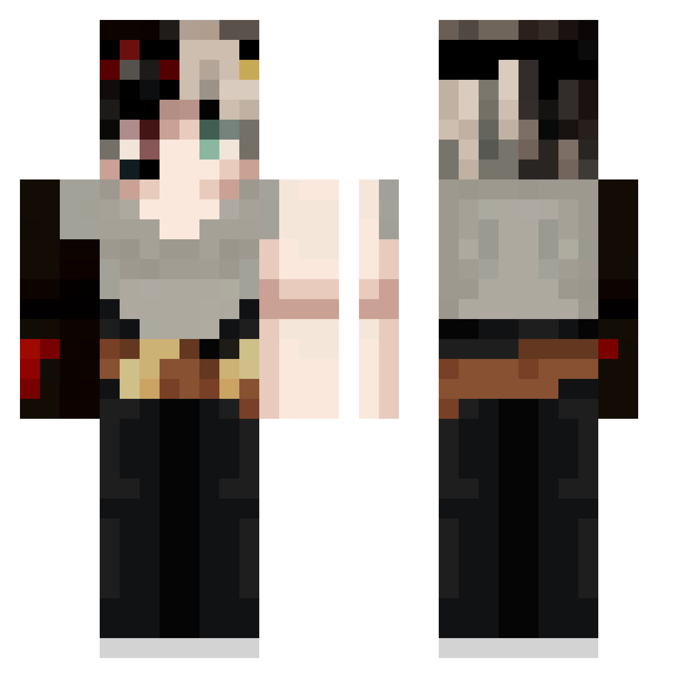 taashoww Minecraft skin, front and back view