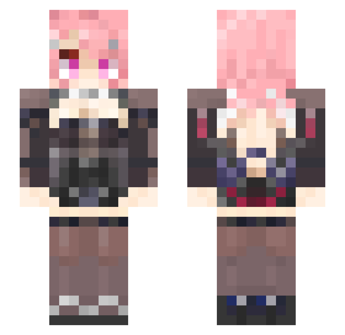 EtherElla_ Minecraft skin, front and back view