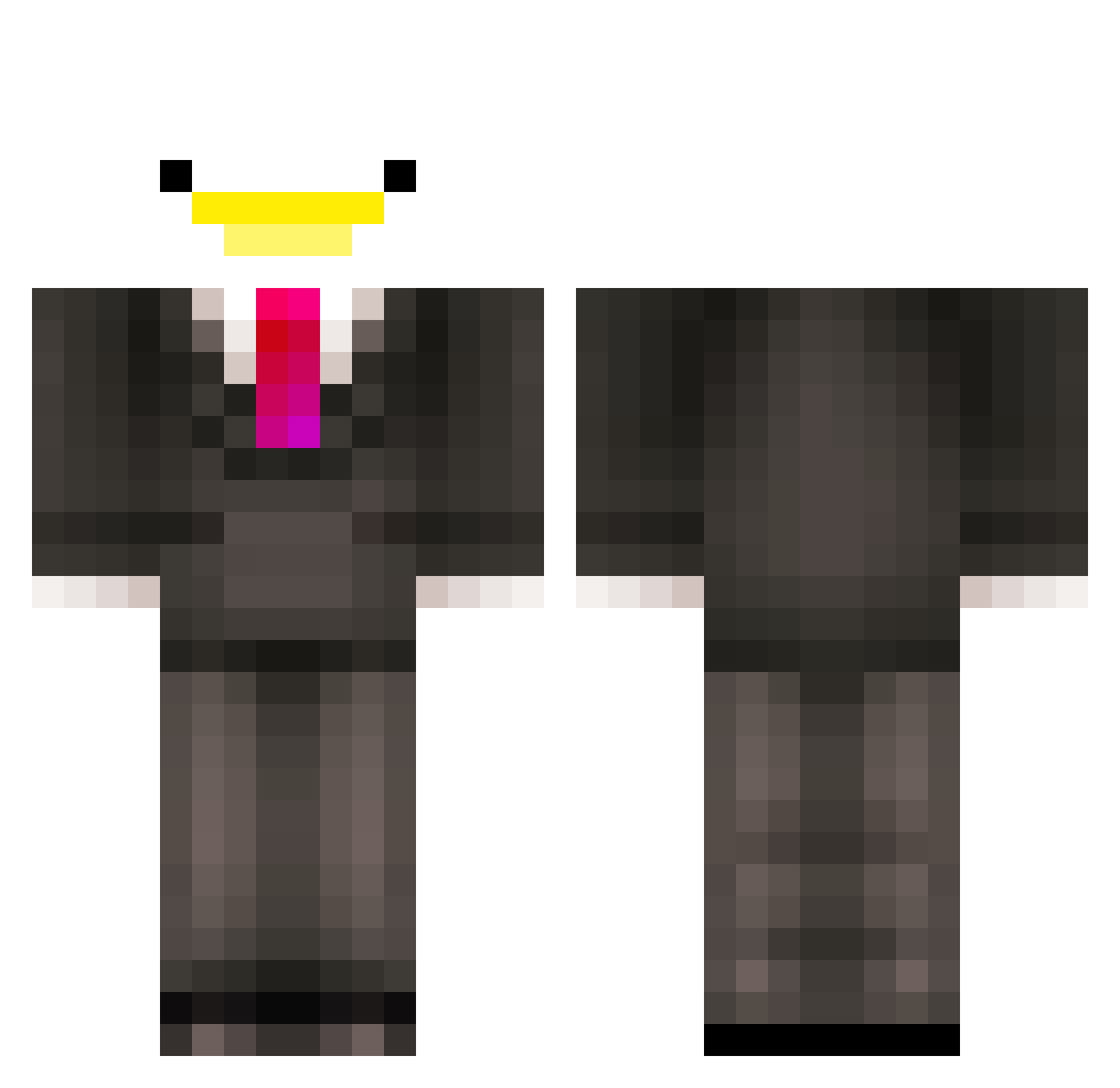 randomidiot34 Minecraft skin, front and back view
