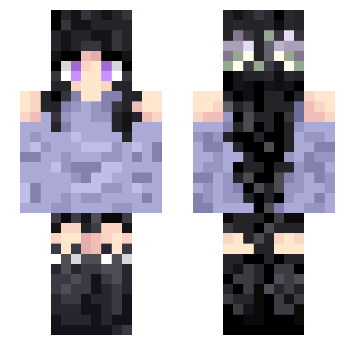 cuteyxr Minecraft skin, front and back view
