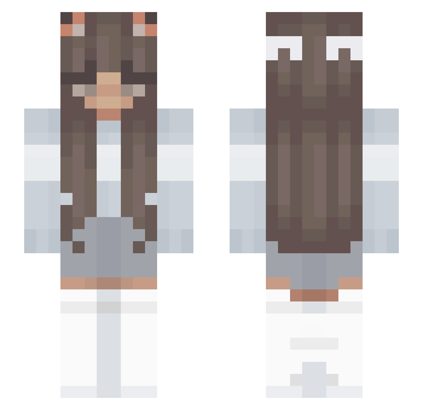Urbbgzy Minecraft skin, front and back view