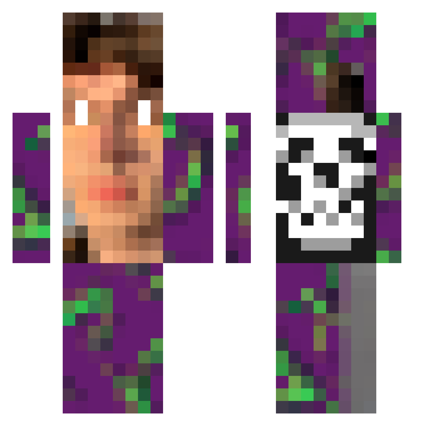 voksemaaier Minecraft skin, front and back view