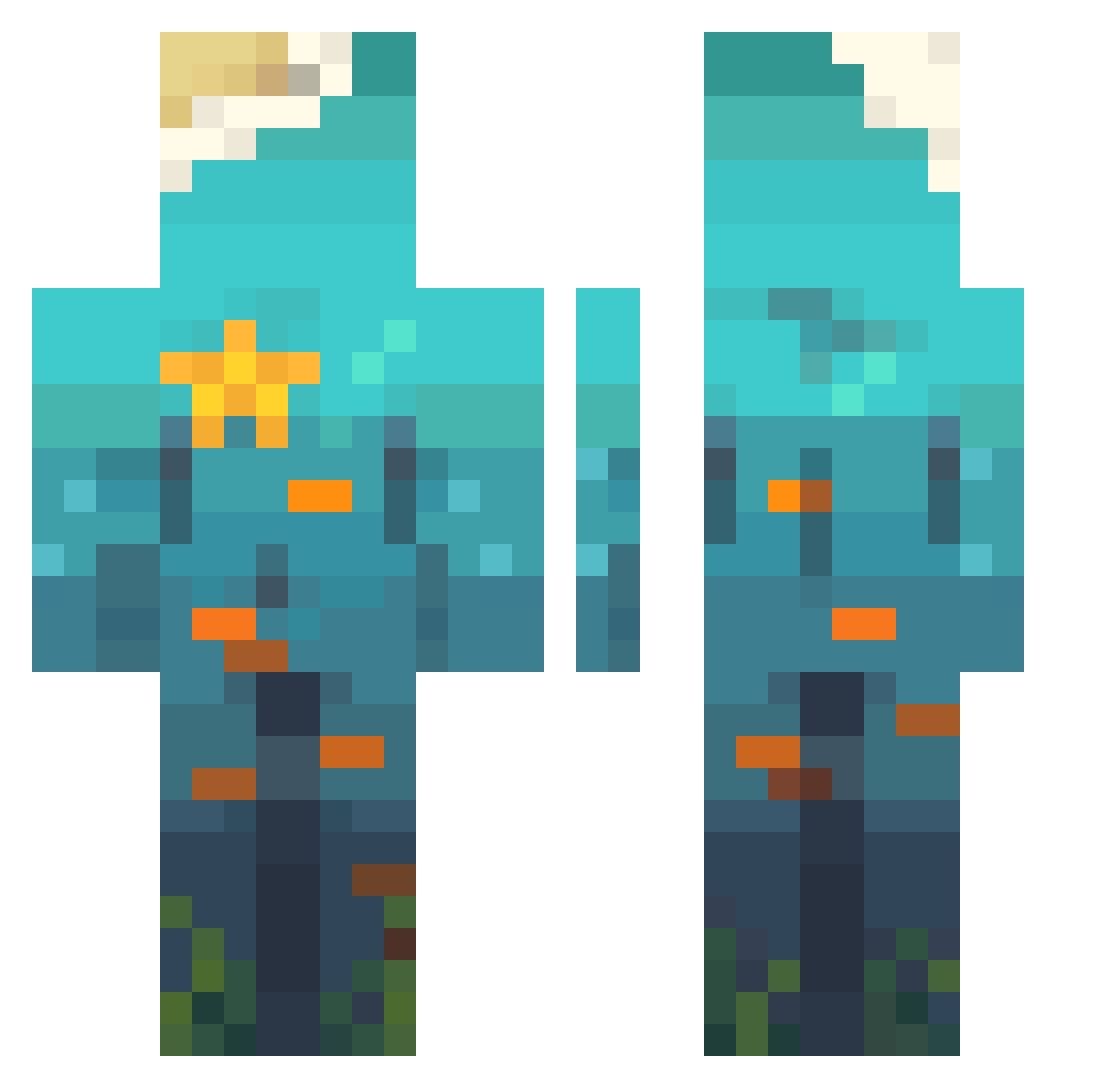 uvtovi Minecraft skin, front and back view