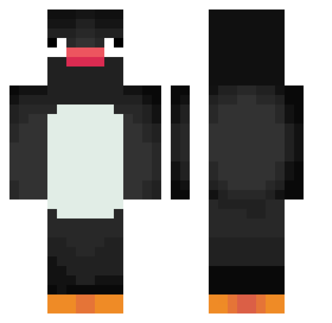BossTheKing Minecraft skin, front and back view