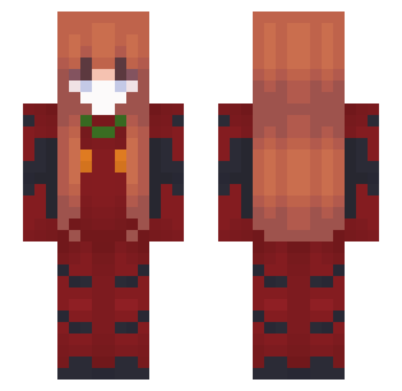 Yoruichki Minecraft skin, front and back view
