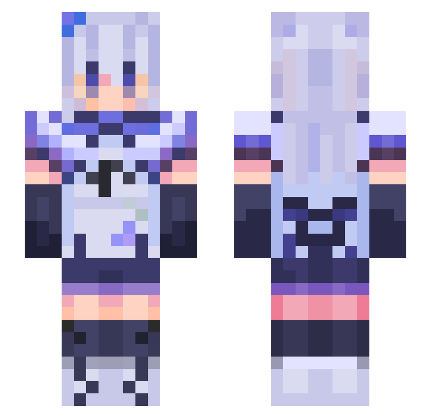 JinPing_Xiiii Minecraft skin, front and back view