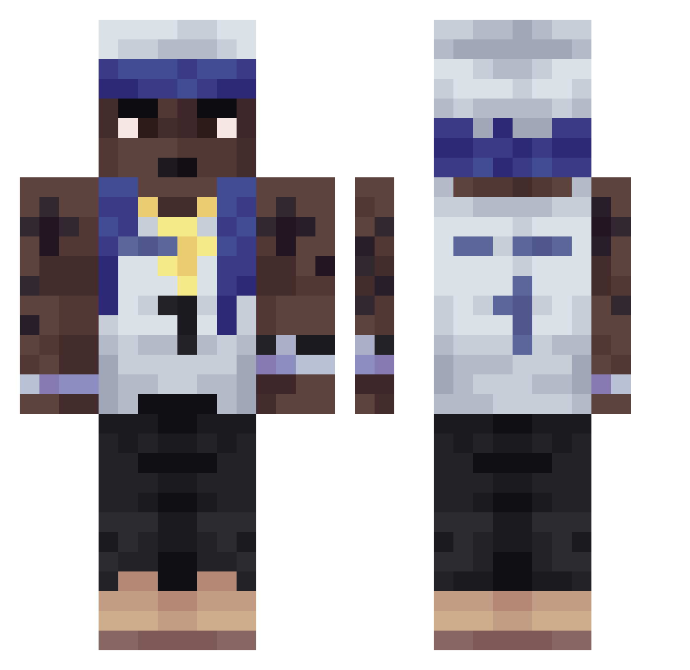 VILLAIN_GUY Minecraft skin, front and back view