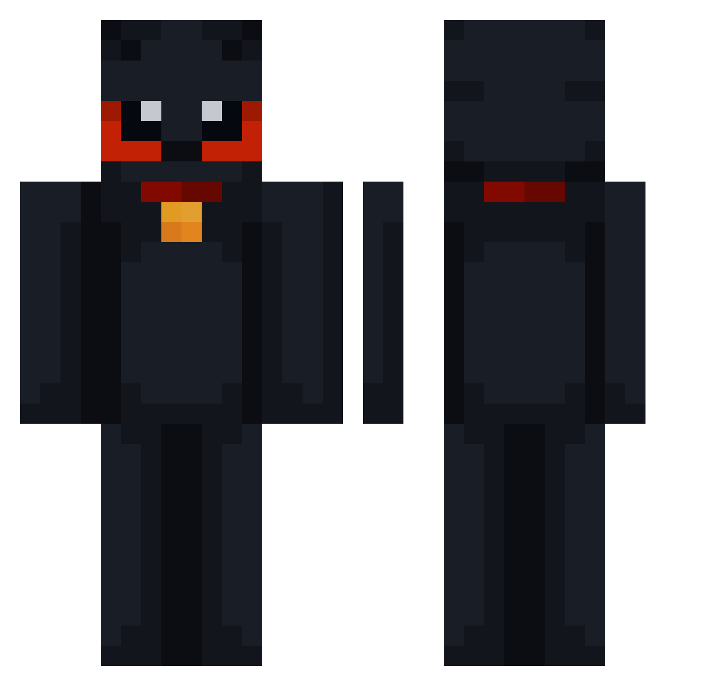 Korpensik Minecraft skin, front and back view