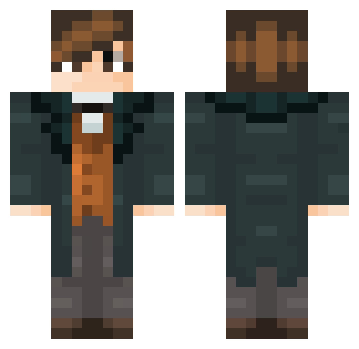 TheFadingWarrior Minecraft skin, front and back view