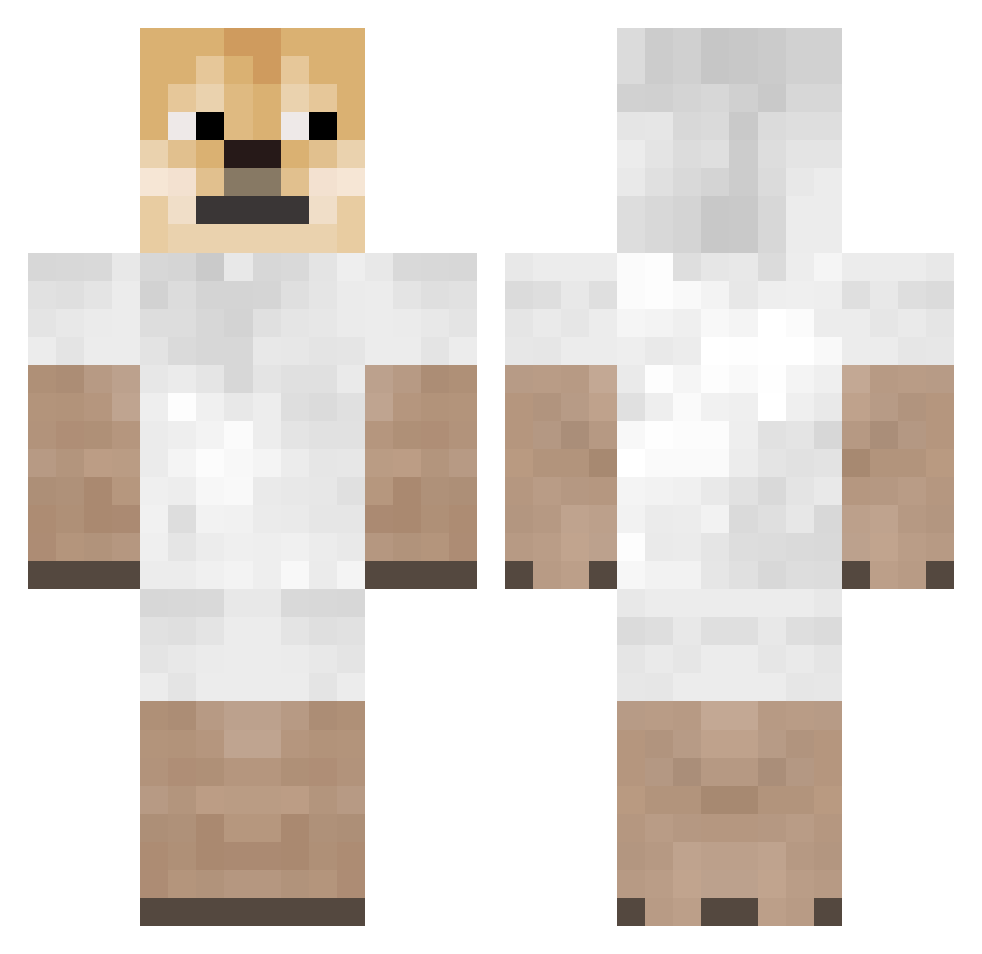 sheepdog Minecraft skin, front and back view