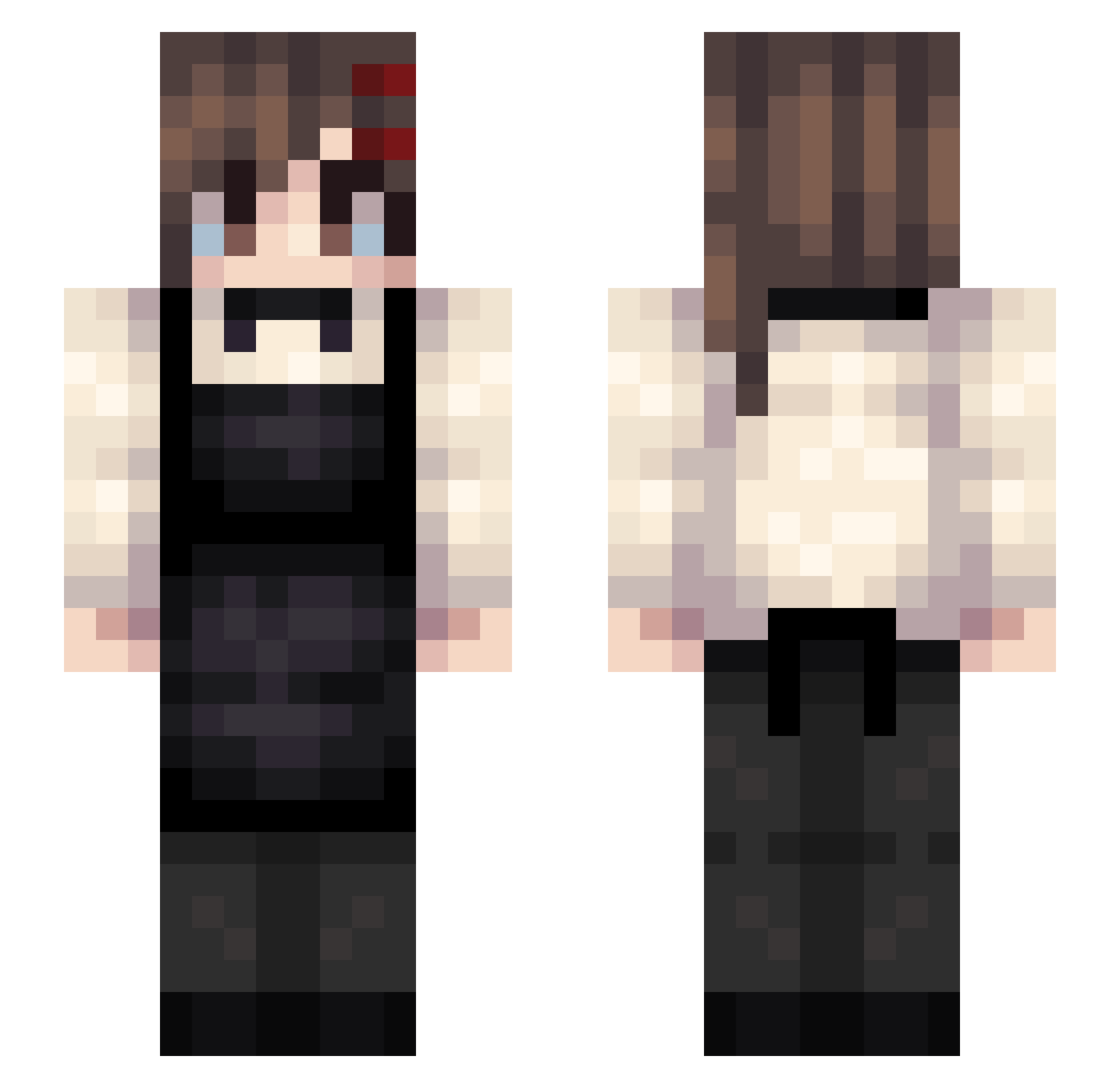 bearsmear Minecraft skin, front and back view