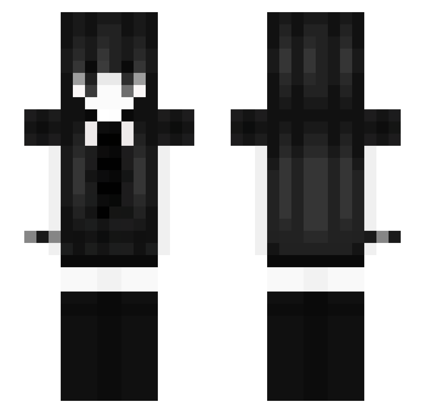 menfordinner Minecraft skin, front and back view