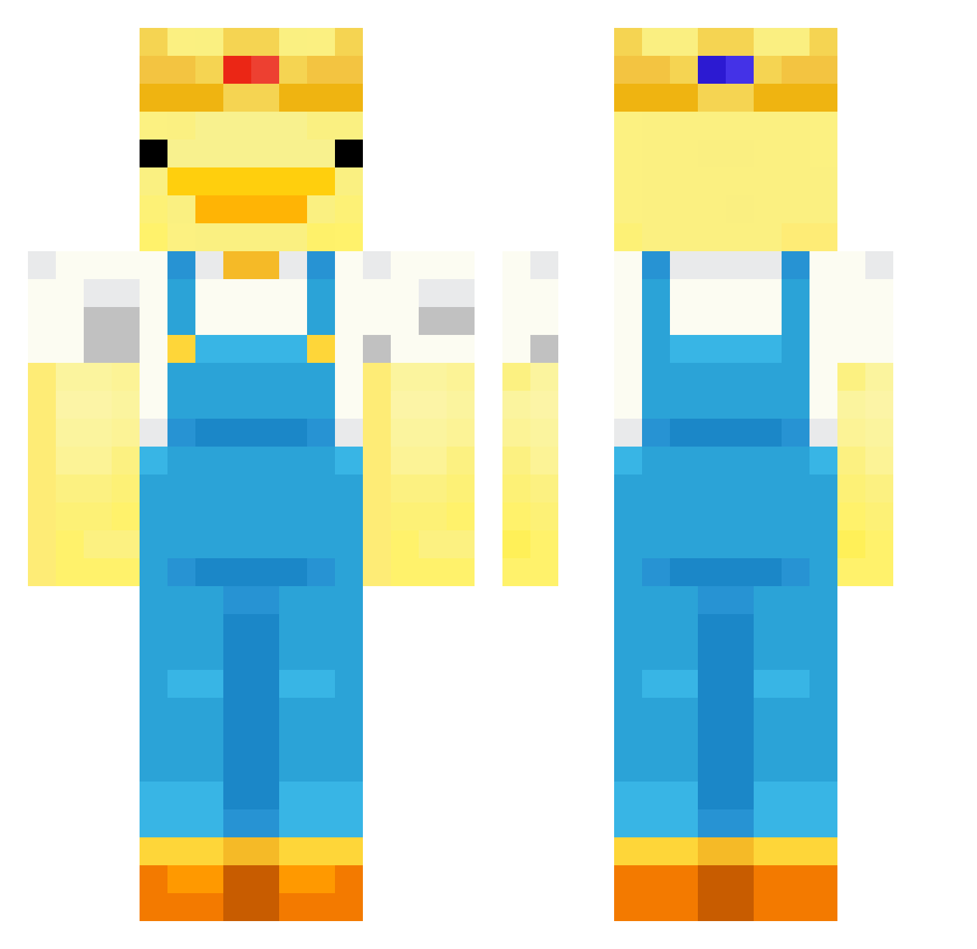 Quackerooni Minecraft skin, front and back view