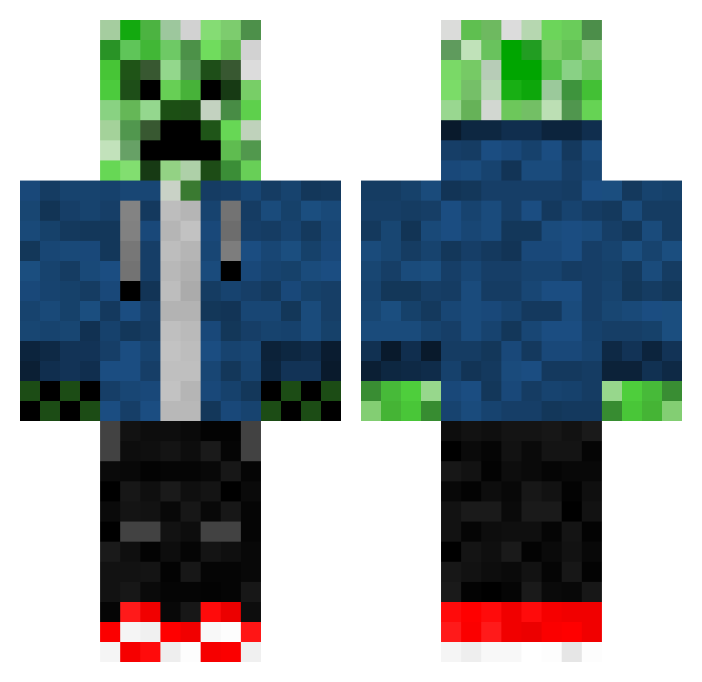OliverCube67 Minecraft skin, front and back view