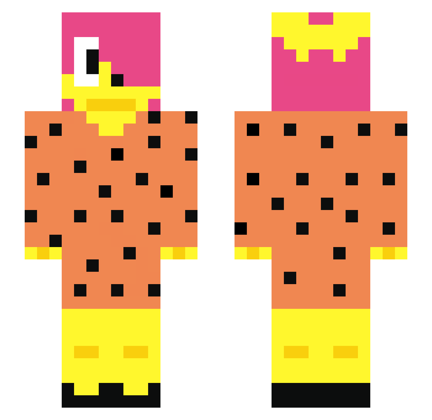 funtumo Minecraft skin, front and back view