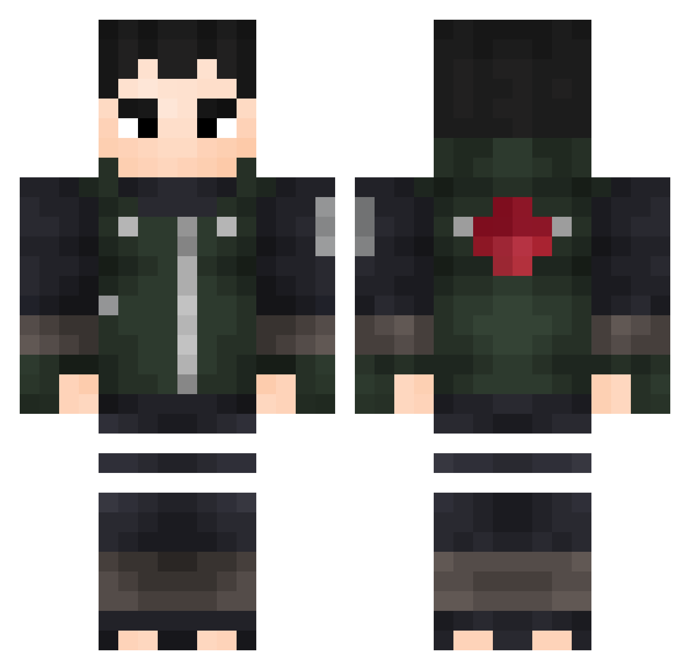 dhaytoo Minecraft skin, front and back view