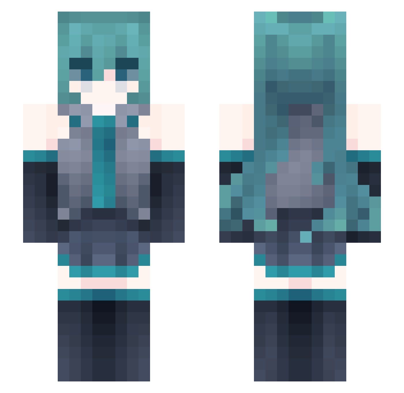 YeedenChungus Minecraft skin, front and back view