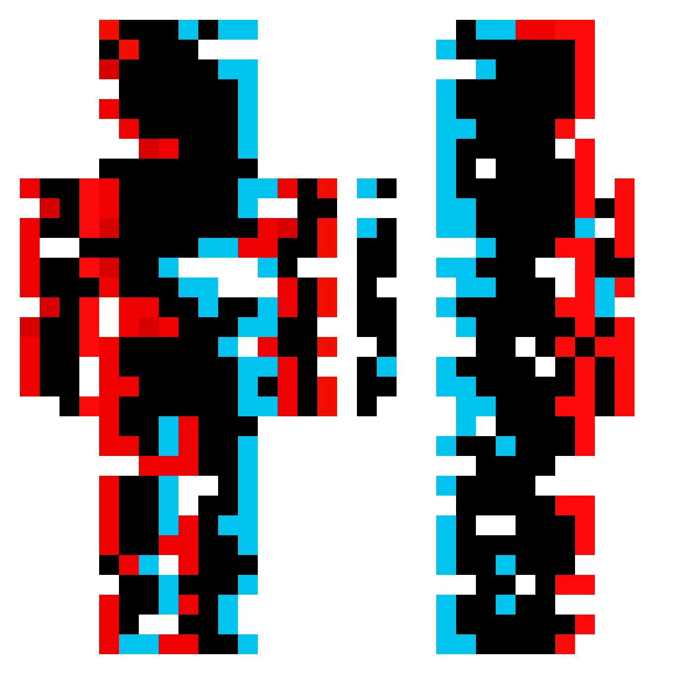 Neonsaber5562 Minecraft skin, front and back view