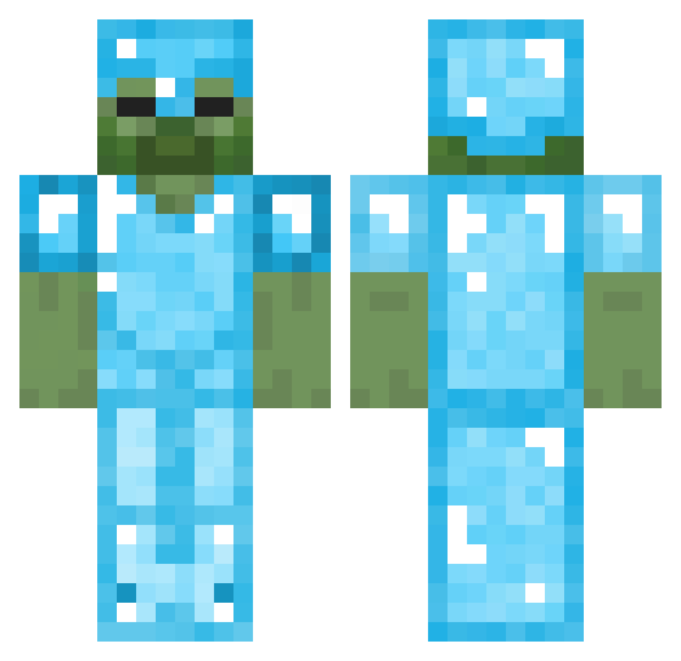 Zipfehuaba1543 Minecraft skin, front and back view