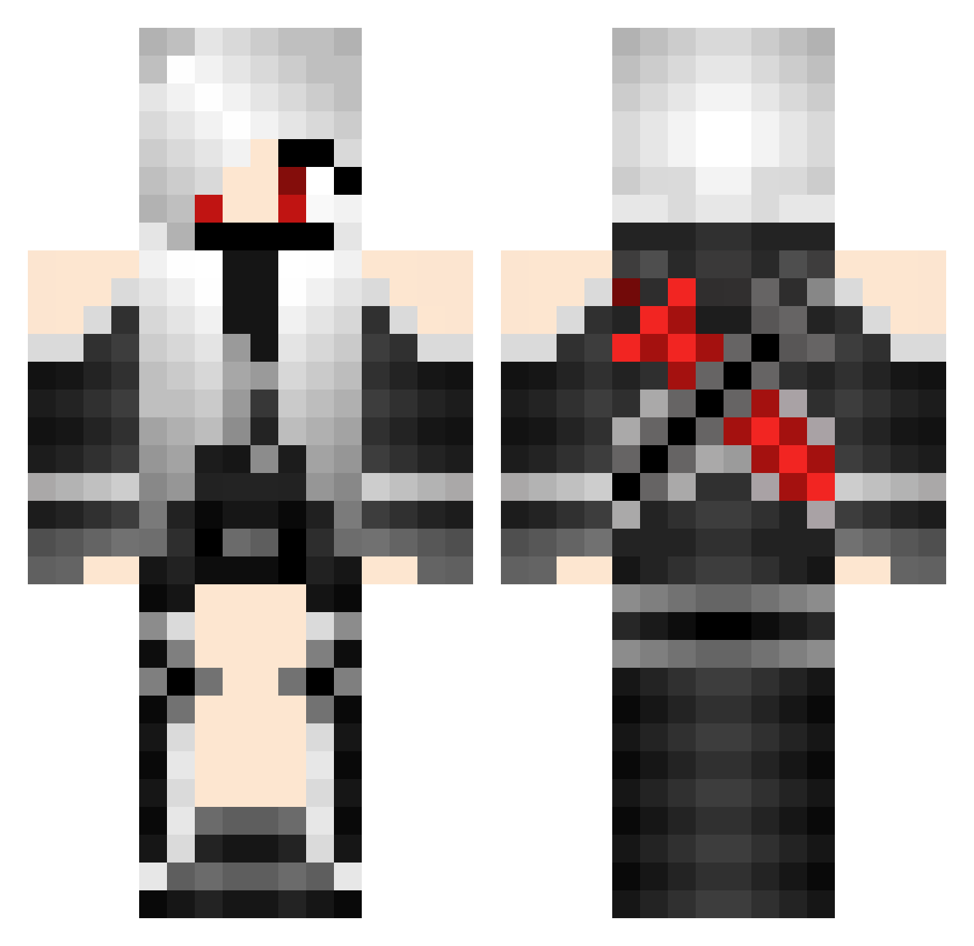 Xinion Minecraft skin, front and back view
