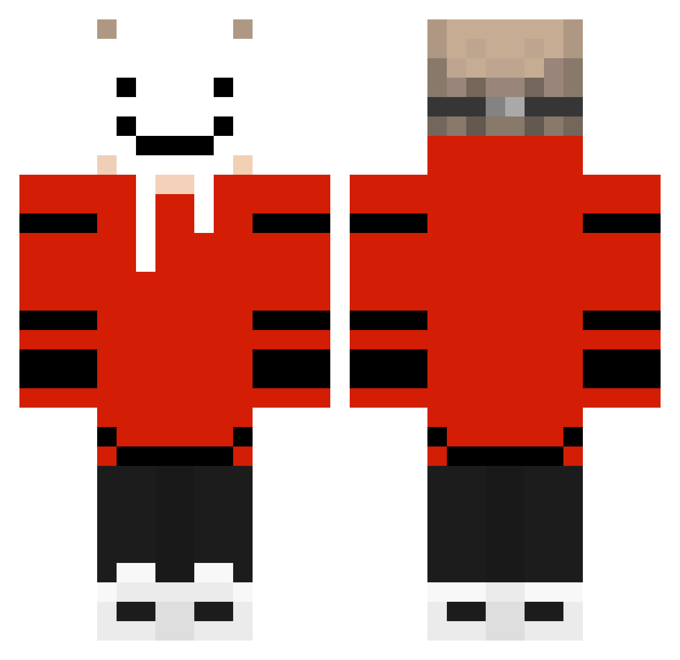 S_raptor_pro Minecraft skin, front and back view