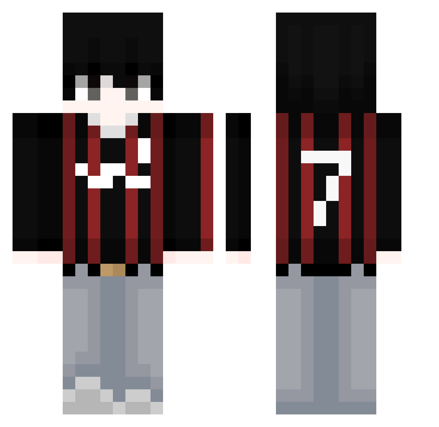 bricconji Minecraft skin, front and back view