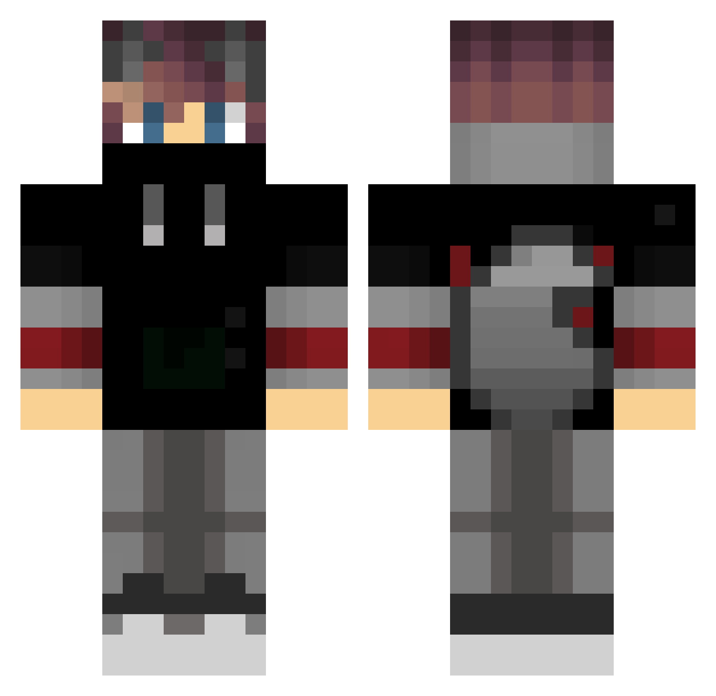 Nixon_Hesk Minecraft skin, front and back view