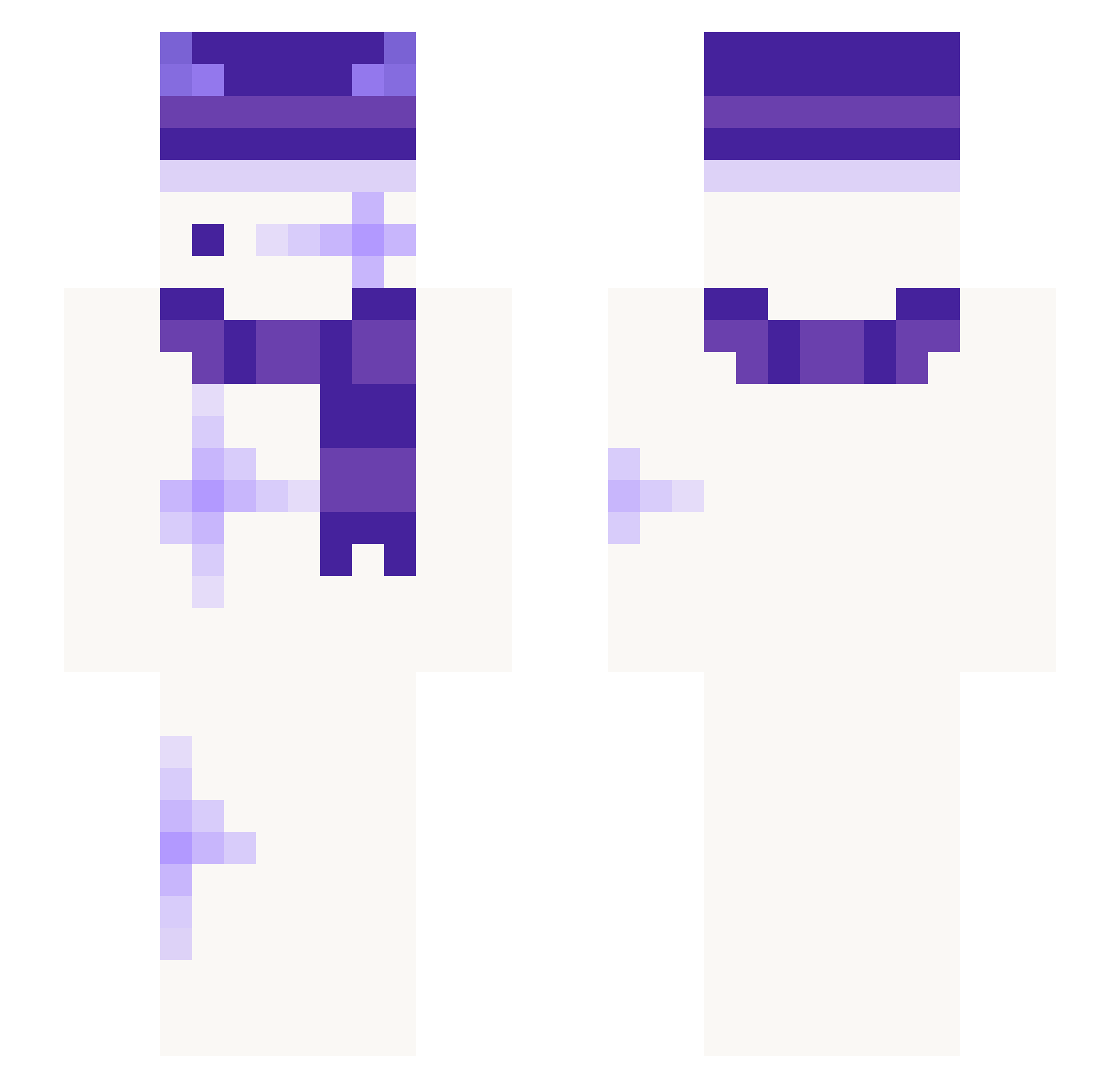 p2vu Minecraft skin, front and back view
