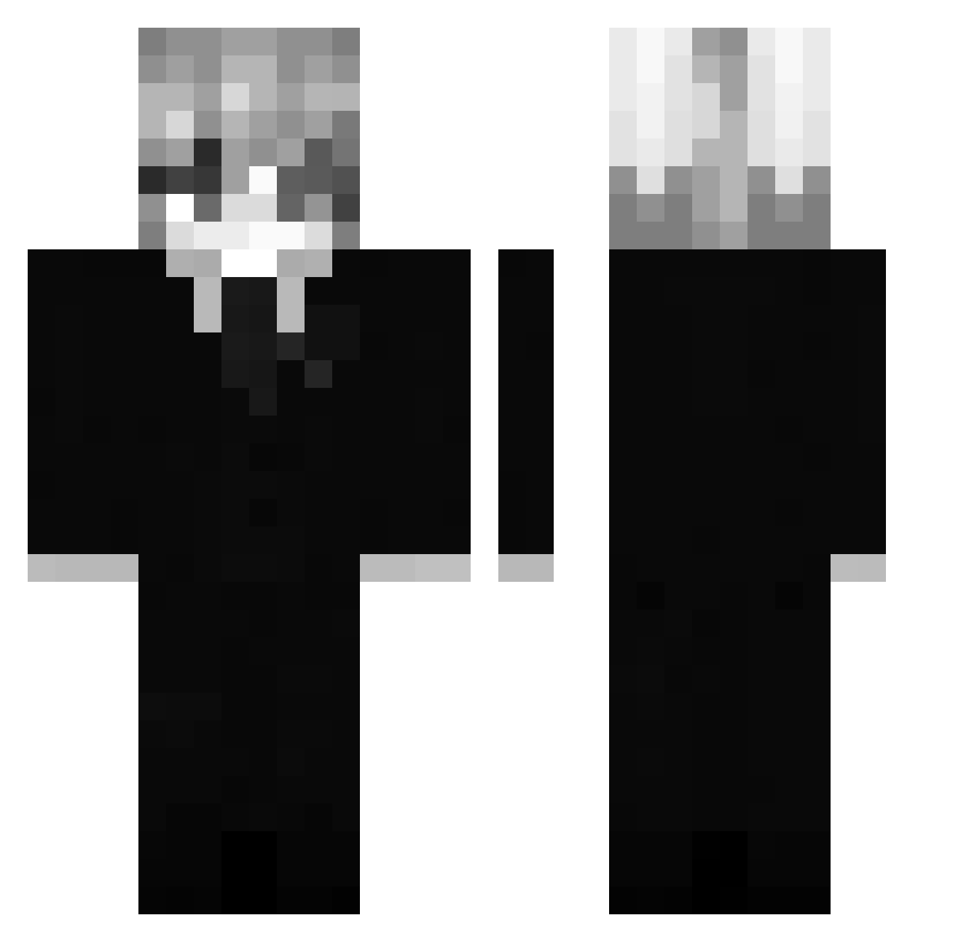 SiuFatXX Minecraft skin, front and back view