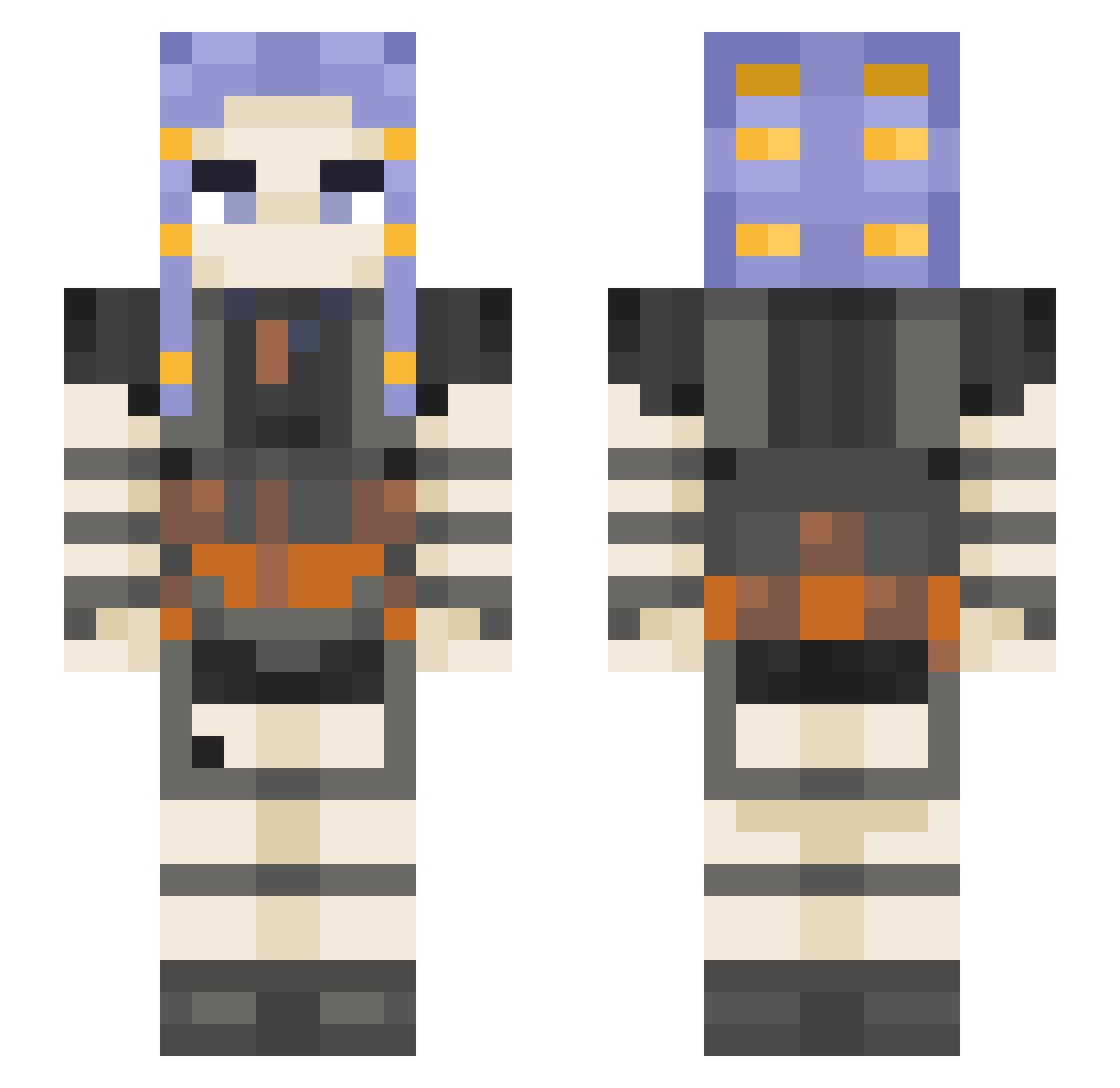kileyn Minecraft skin, front and back view