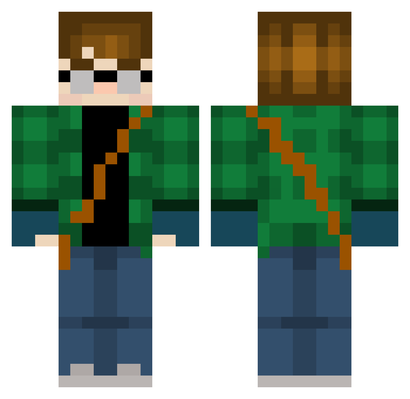 Aanwill Minecraft skin, front and back view