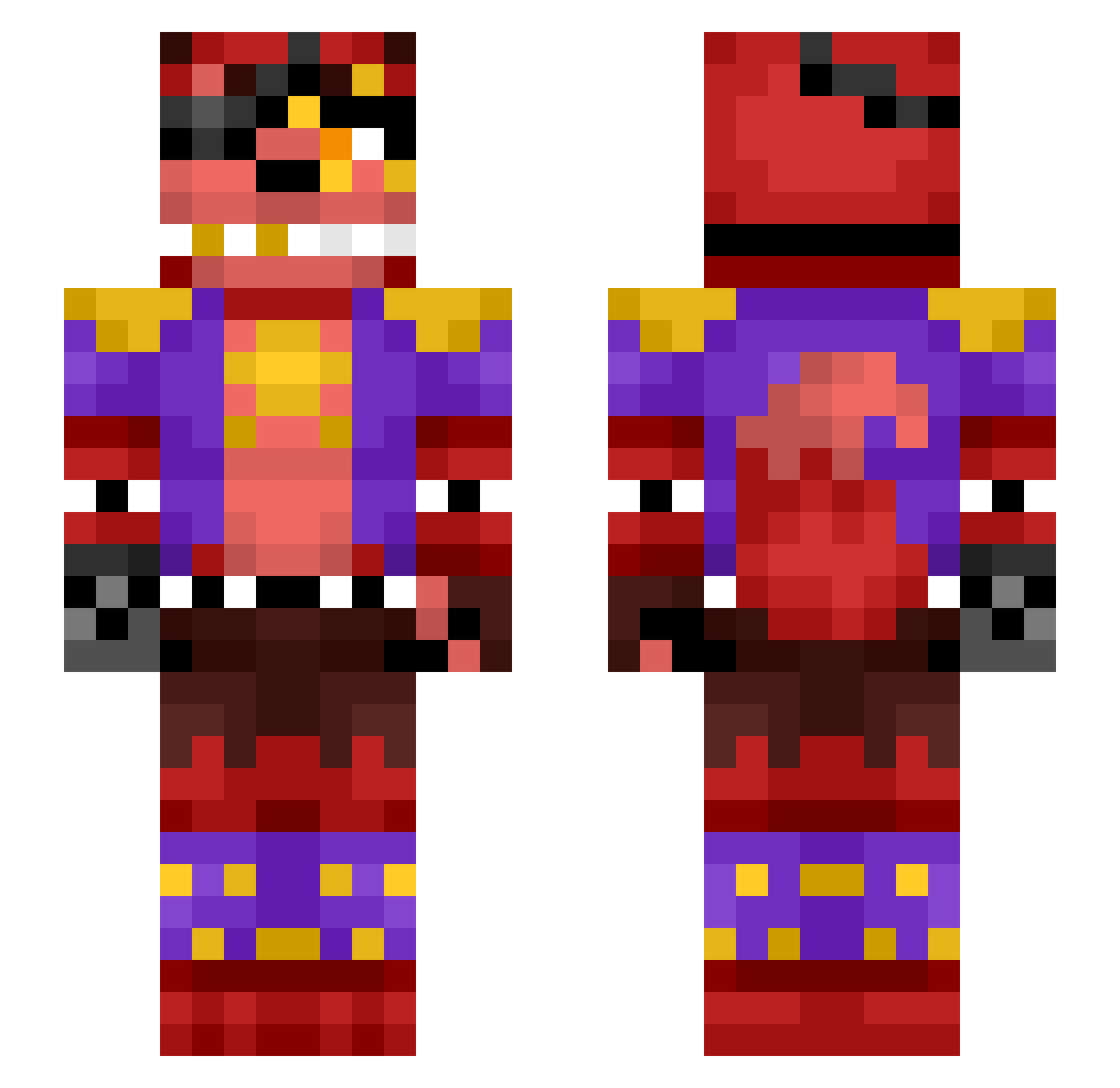 NoobEgg Minecraft skin, front and back view